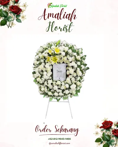 Krans Bunga Duka Cita di Larangan Jambe